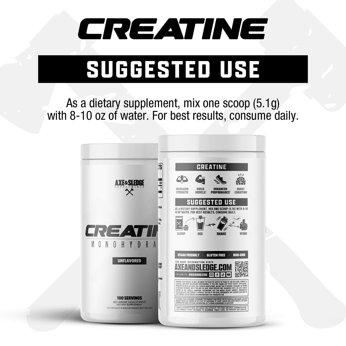 CREATINE MONOHYDRATE - 100 Serv