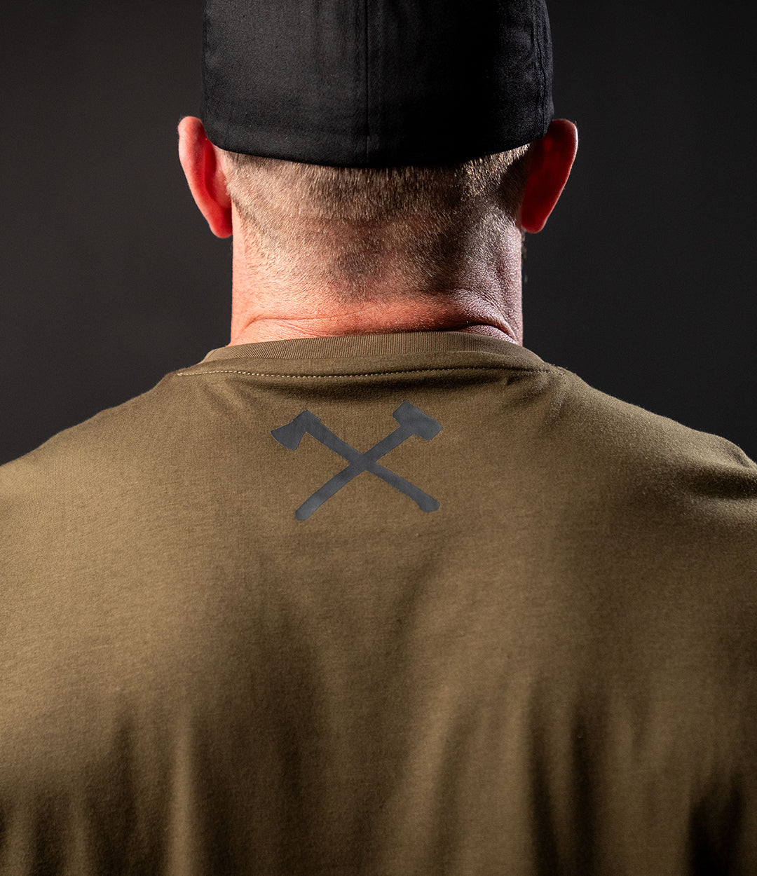 Axe & Sledge Logo Tee - Black on Military