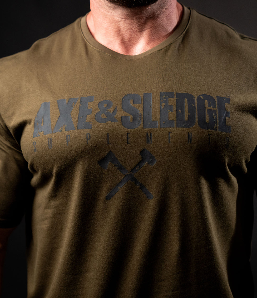 Axe & Sledge Logo Tee - Black on Military