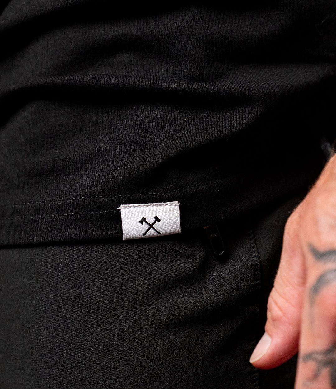 Axe & Sledge Logo Tee - White on Black