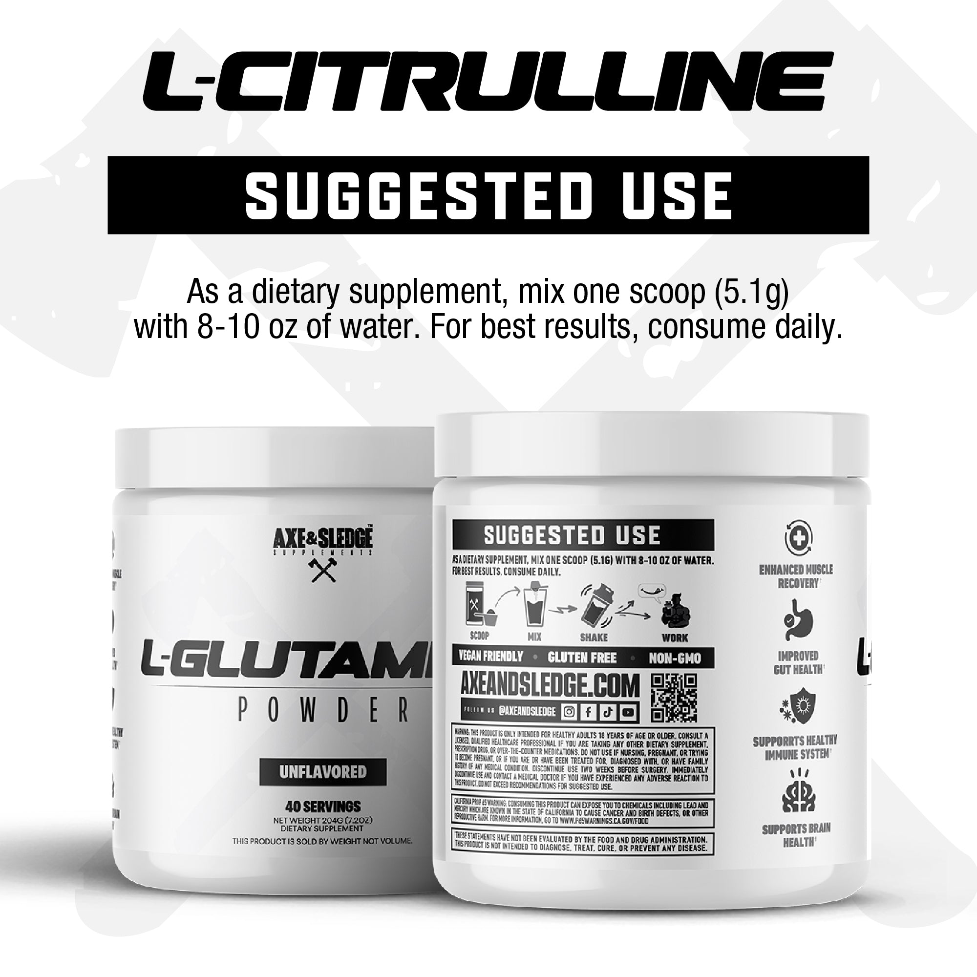 L-GLUTAMINE Axe & Sledge Supplements L-GLUTAMINE Axe & Sledge Supplements
