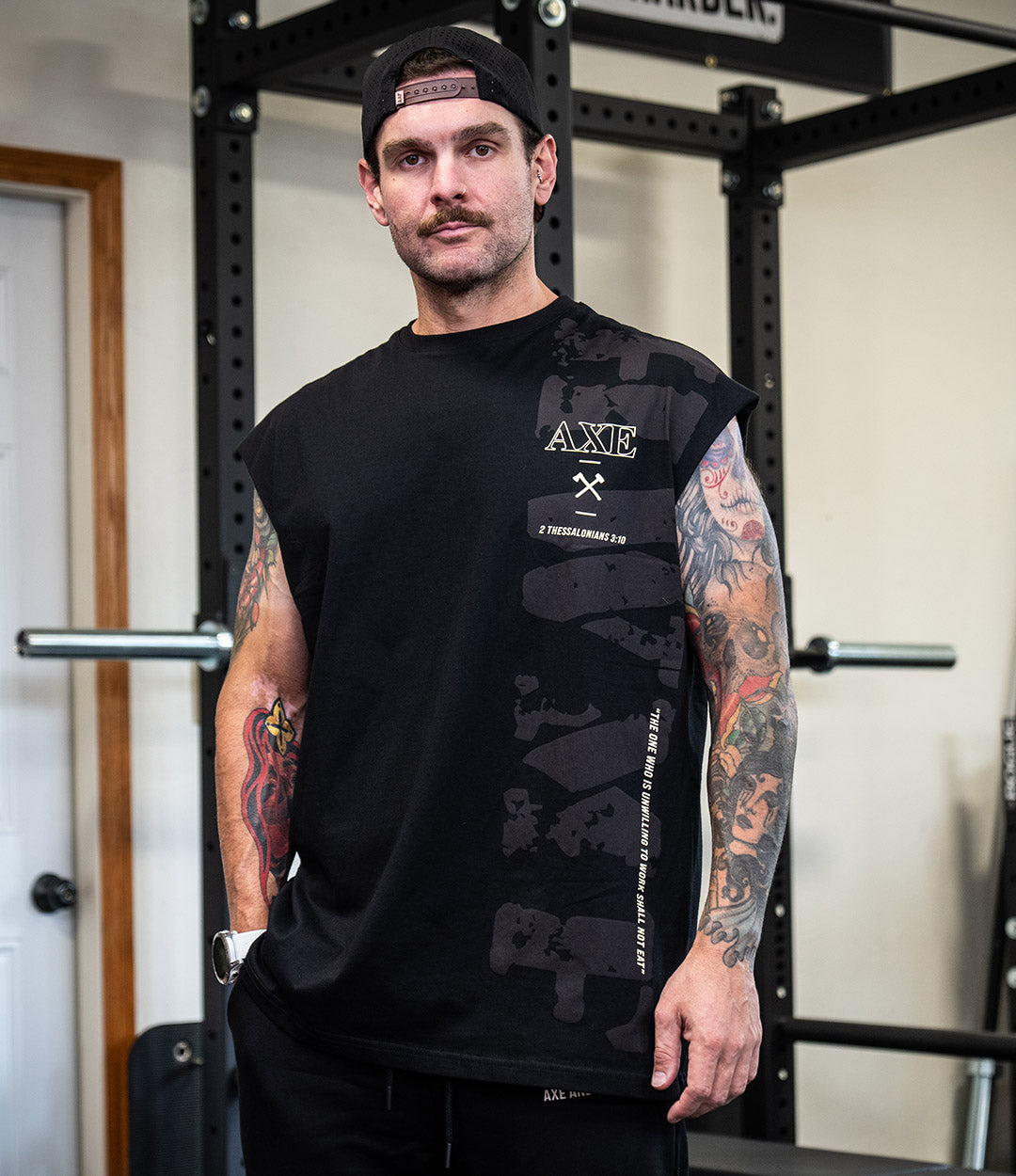 Vert HWMF Cut Off Oversized Tee - Mud on Black – Axe \u0026 Sledge Supplements, image size:1080x1250