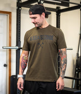 Axe Logo Tee - Black on Military