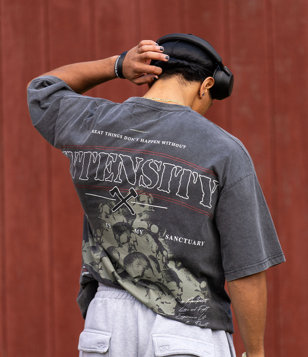 Intensity Acid Wash Drop Shoulder Tee