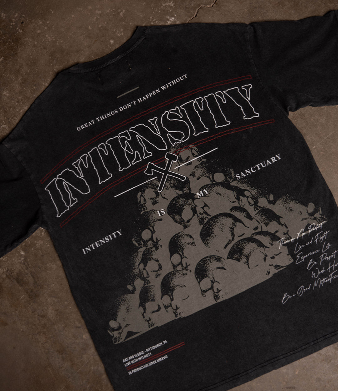 Intensity Acid Wash Drop Shoulder Tee