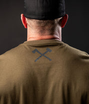 Axe & Sledge Logo Tee - Black on Military