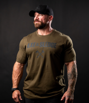 Axe & Sledge Logo Tee - Black on Military