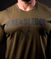 Axe & Sledge Logo Tee - Black on Military