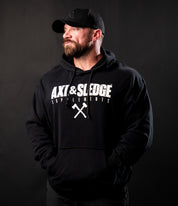 Axe & Sledge Logo Hoodie - White on Black