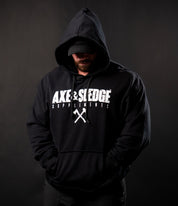 Axe & Sledge Logo Hoodie - White on Black