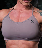 Mauve V-Neck Sports Bra