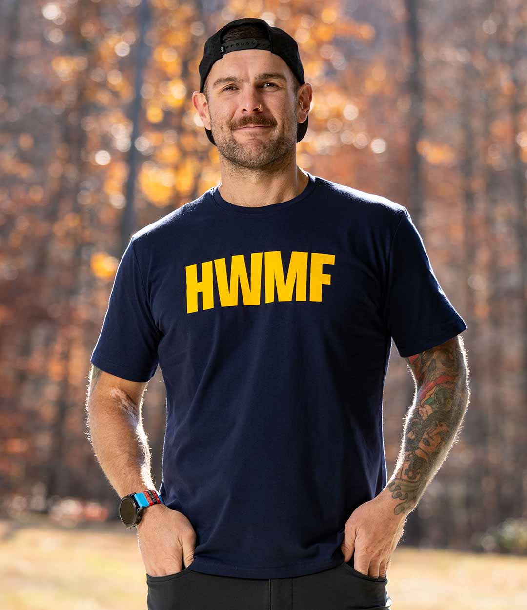 HWMF Navy/Antique Gold Tee