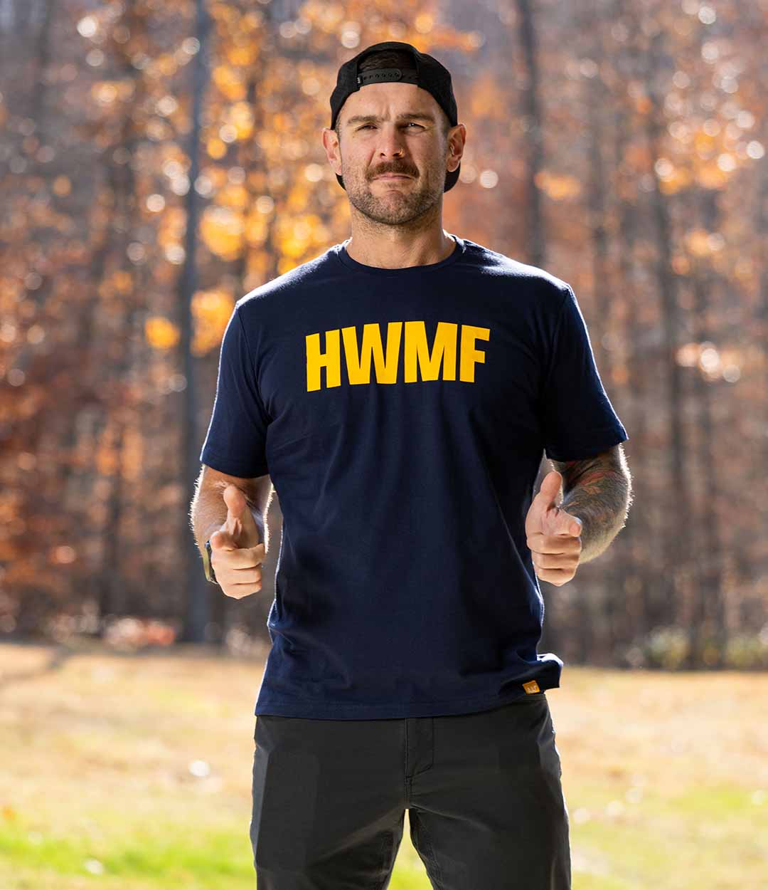 HWMF Navy/Antique Gold Tee