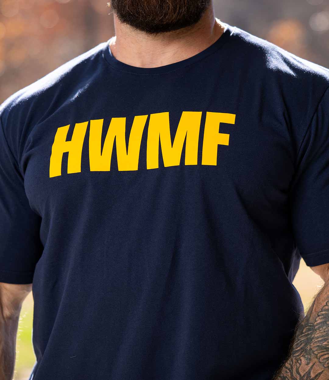 HWMF Navy/Antique Gold Tee