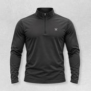 Performance Quarter Zip // White on Black