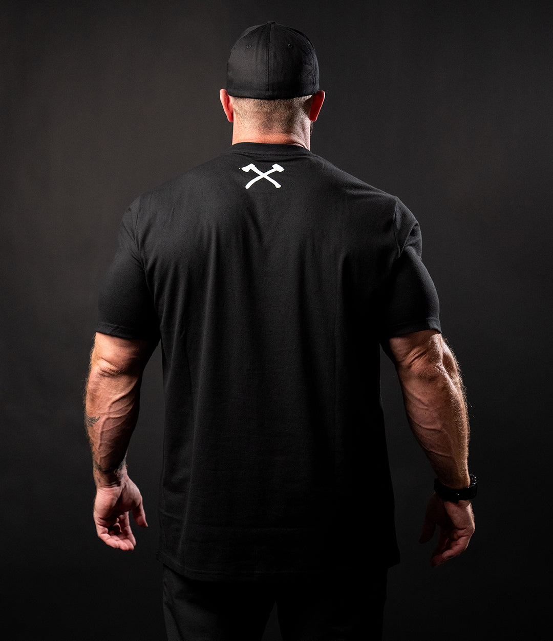 Axe & Sledge Logo Tee - White on Black