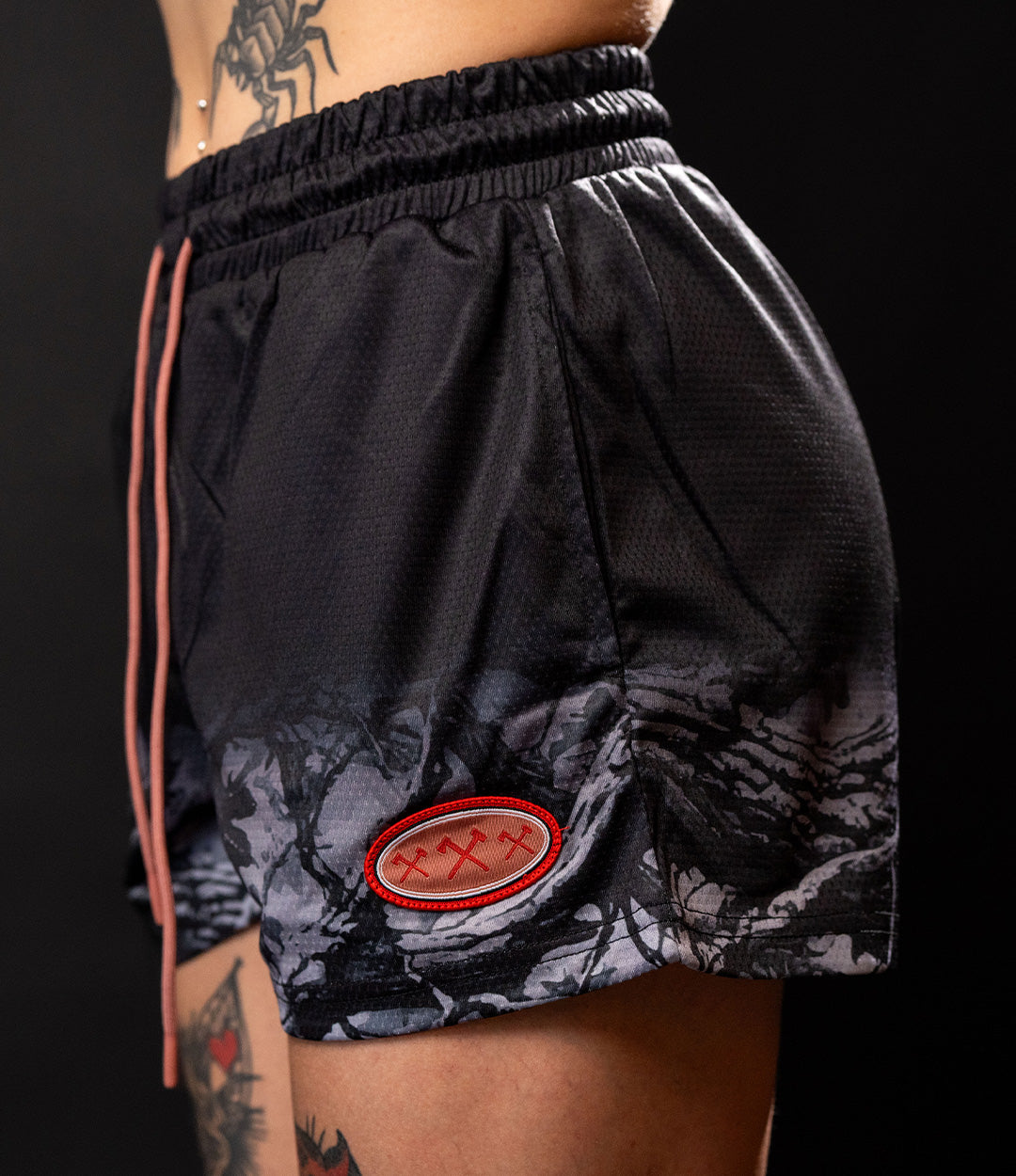 Black Fade Camo Women's Mesh Short