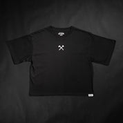 Women's Simple Icon Crop Drop // Black