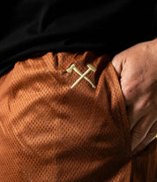 Axe Mountain Top Mesh Shorts - Cream & Brown