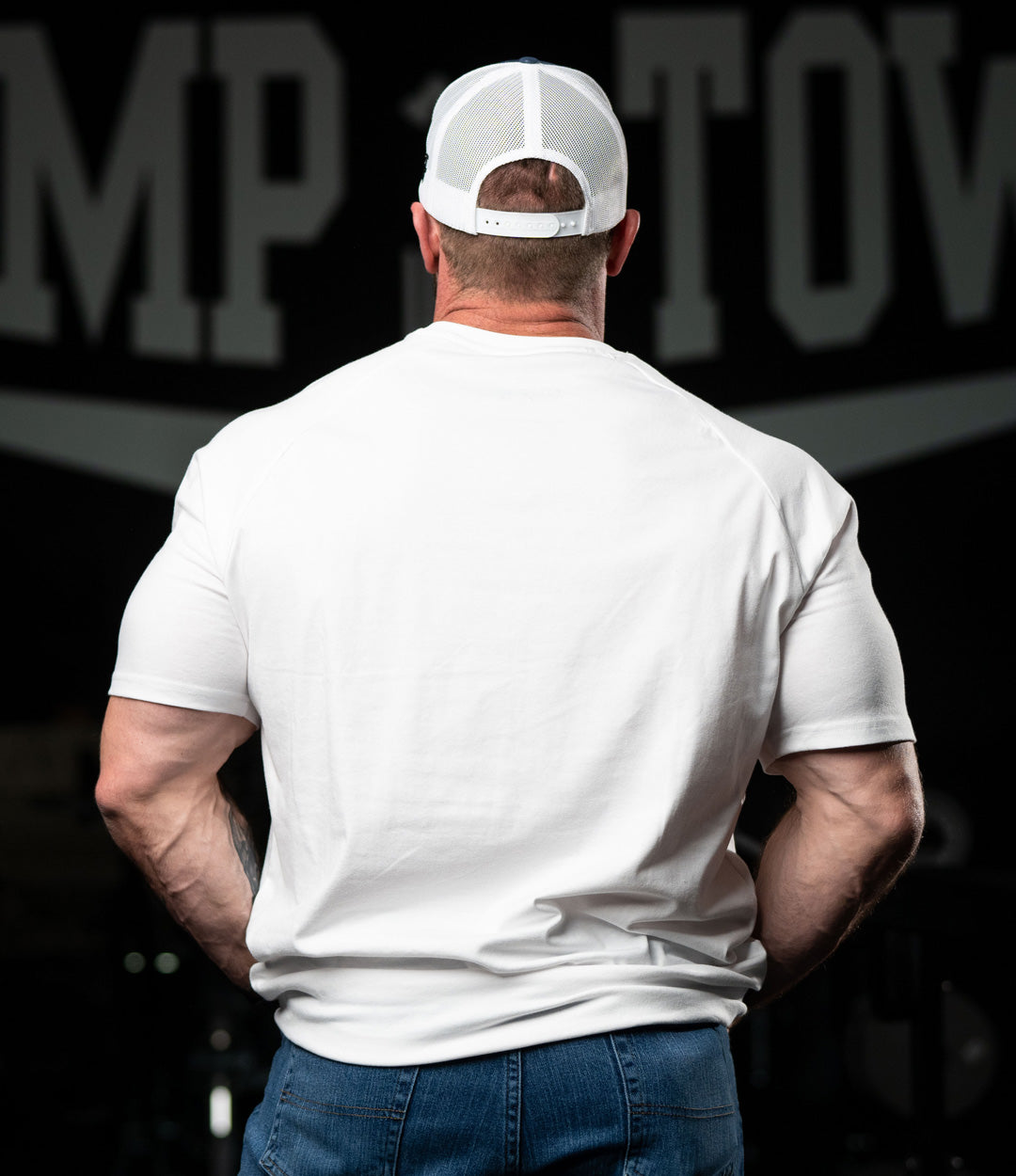 Banner Raglan Tee // White – Axe & Sledge Supplements
