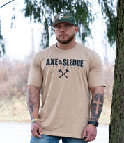 Axe Logo Tee - Black on Khaki