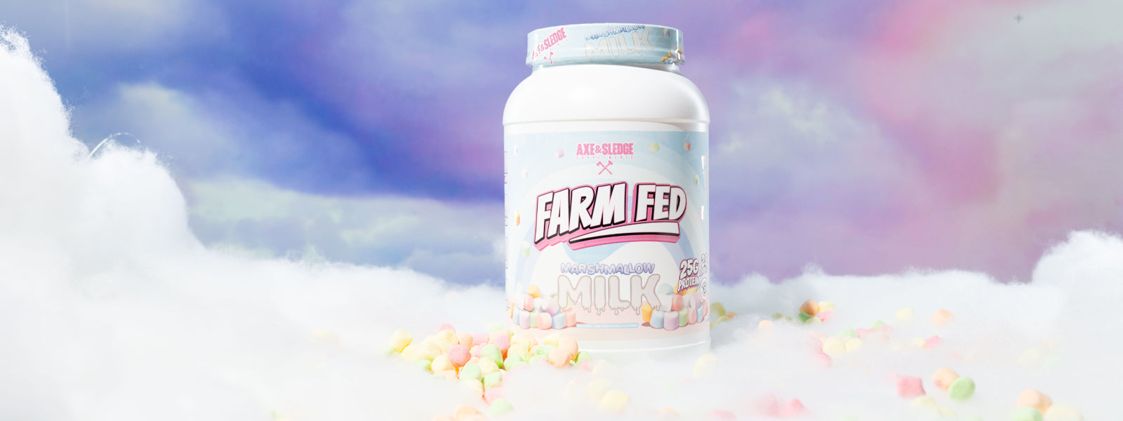 The newest flavor from Axe and Sledge is a Marshmallow Milk Farm Fed protein powder, which is a blend of sweet miniature marshmallows and creamy milk, all in the form of a supremely lean source of protein.