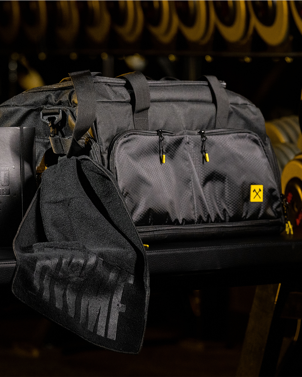 Just Work Duffle // Gold on Black - Axe & Sledge Supplements