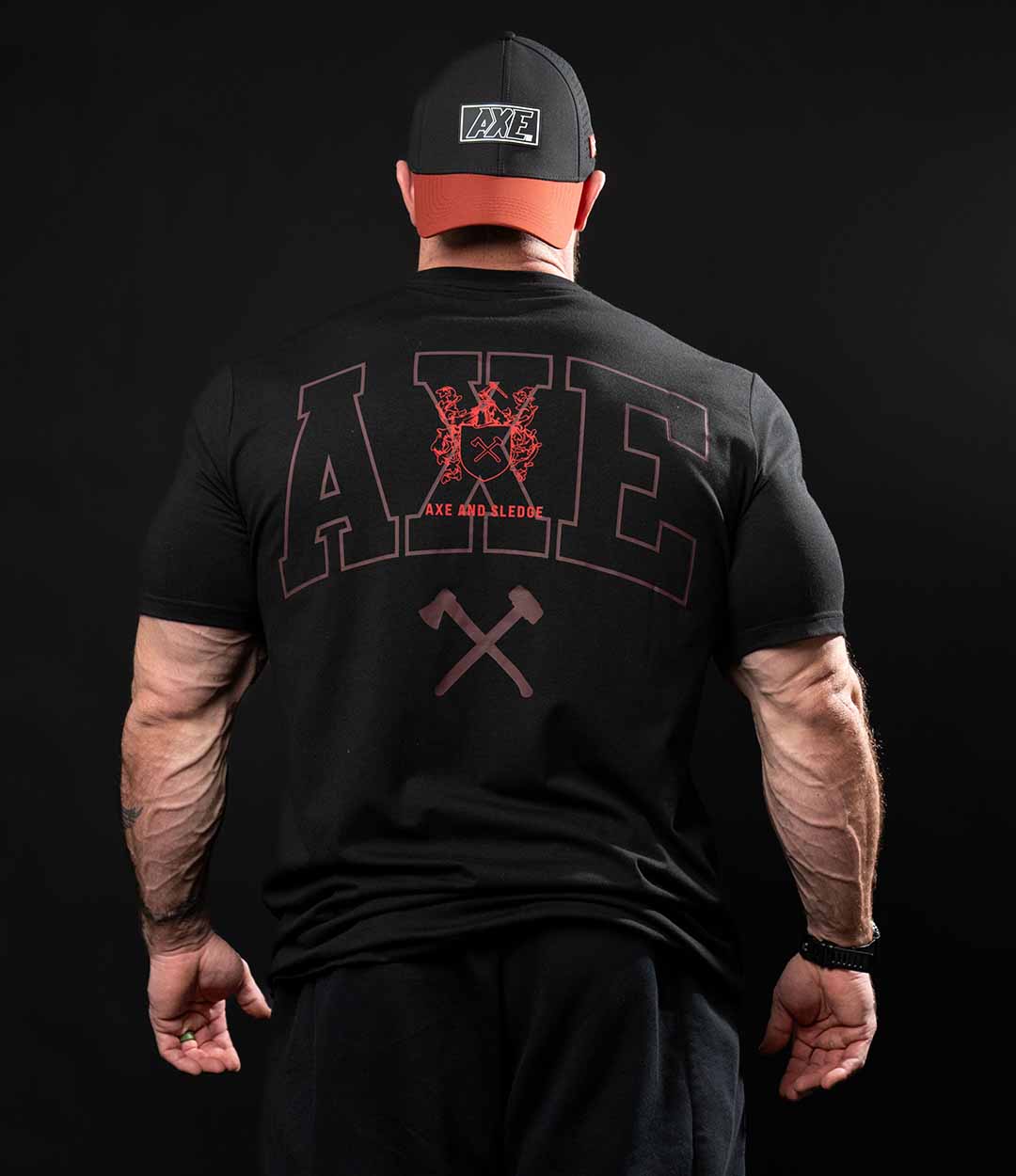 Axe Crest Tee - Red on Black