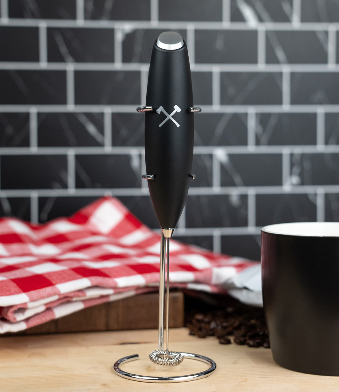 A&S Icon Frother // Silver on Black